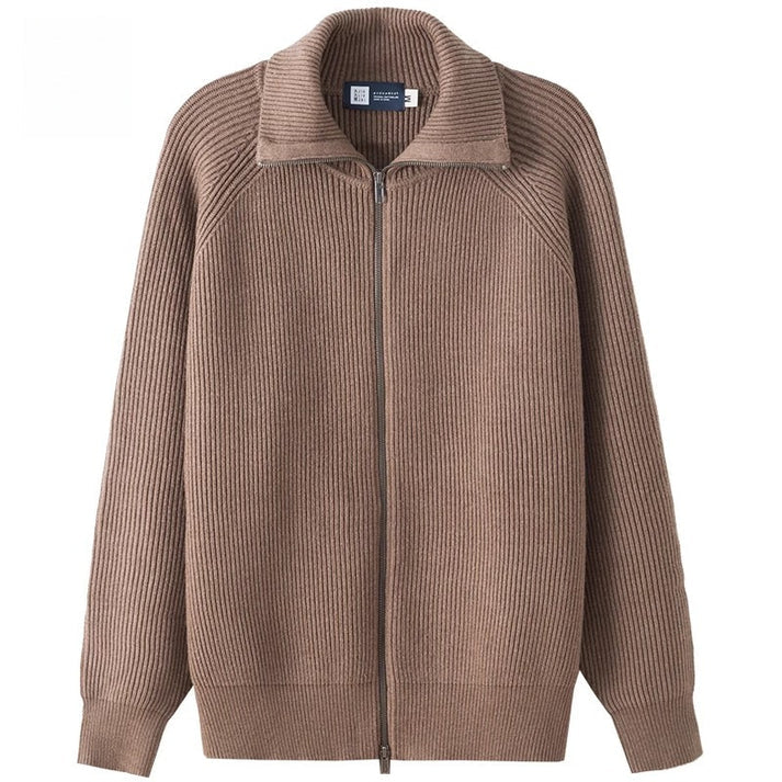 RIBBED ZIP-UP SWEATER
