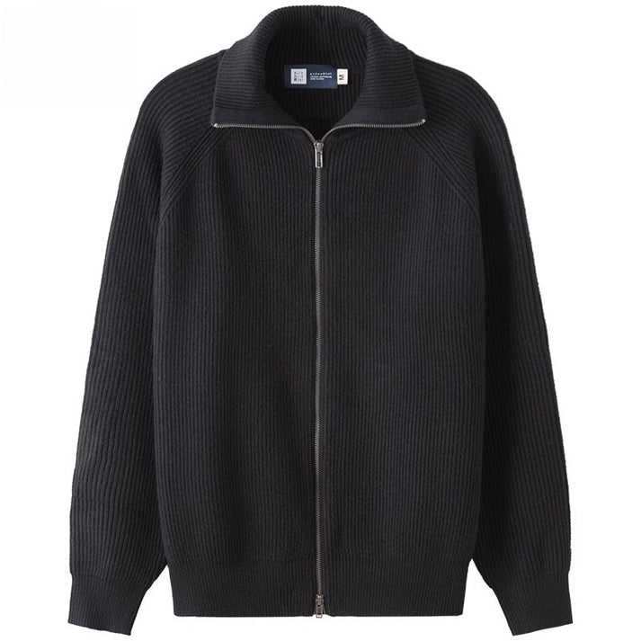RIBBED ZIP-UP SWEATER