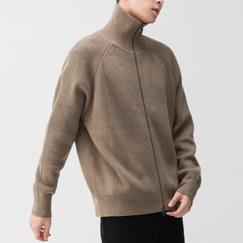 RIBBED ZIP-UP SWEATER